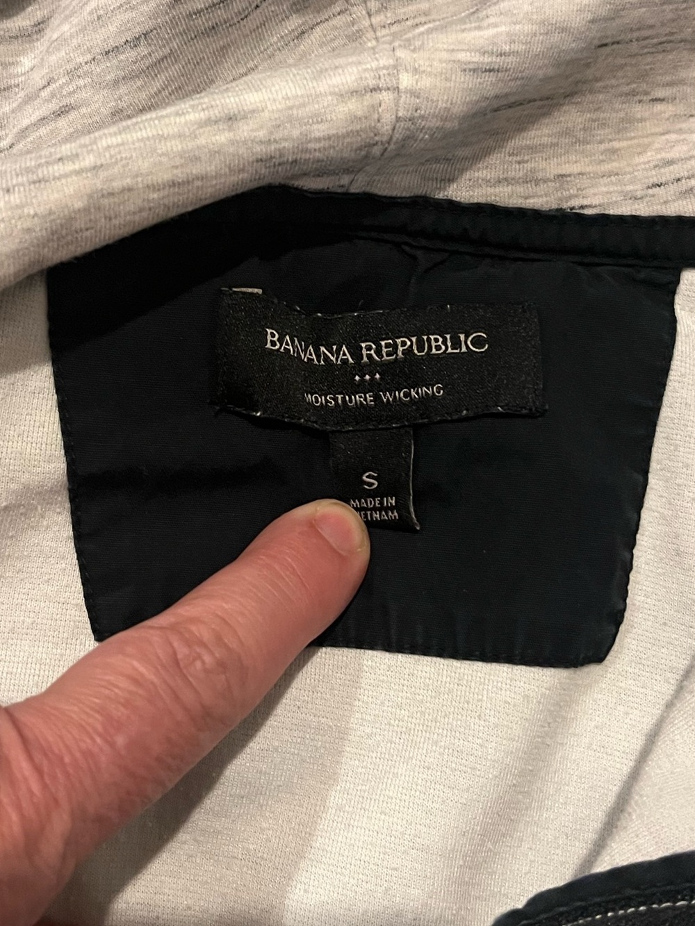 Banana Republic Men's Heather Gray Hooded Half-Zip Sweater - Picture 5 of 6